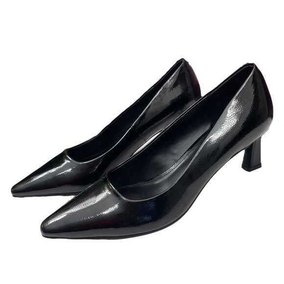 Steve Madden Womens Pointed Toe Kitten Heel Pumps in Black Patent 8.5 - Picture 11 of 11